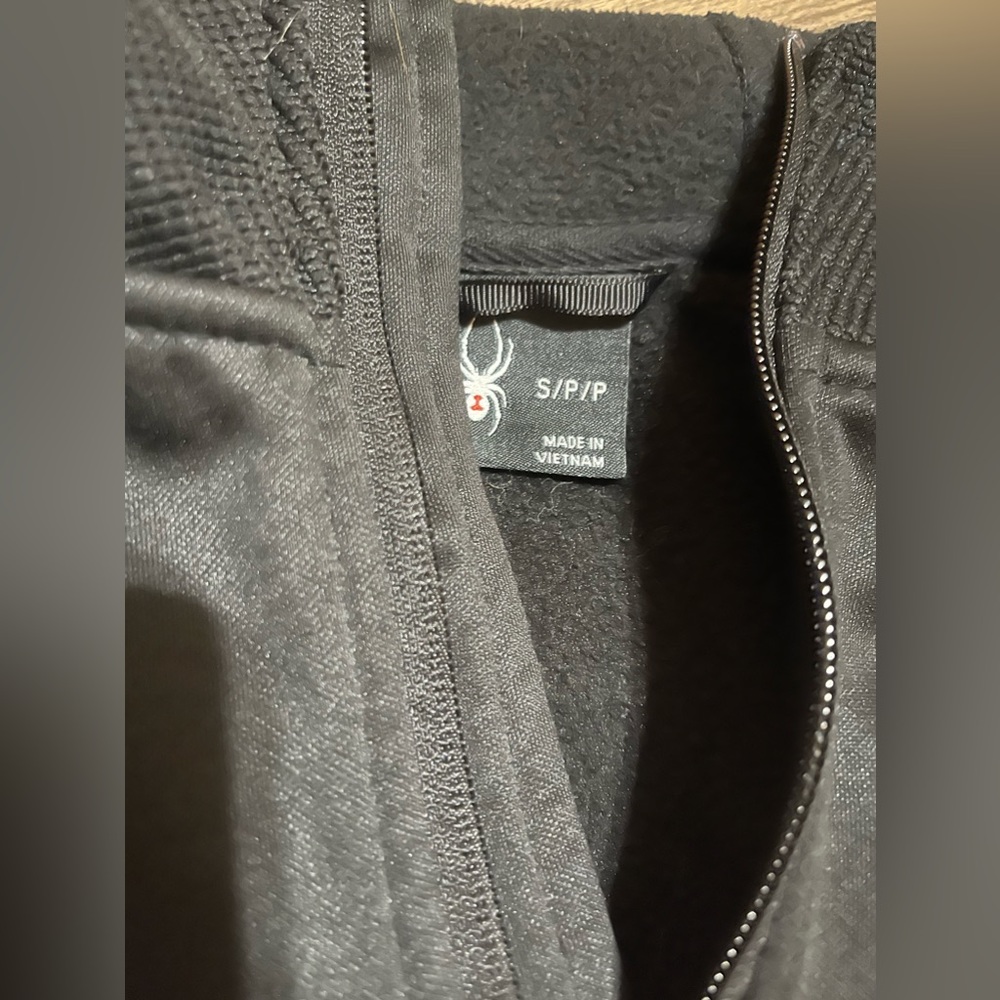 Spyder quarter zip two tone hoodie. Black/Oatmeal. Men’s large. - Picture 3 of 3